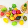Simulación de fruta de plástico accesorios para fotos educación temprana adornos decorativos modelo limón artificial manzana juguetes para niños