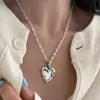 Collar Cadena Nariz de Cerdo Textura Corazón Estilo Coreano Cadena para Suéter de Mujer Nuevo Diseño de Nicho Simple de Gama Alta Versátil