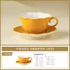 Taza de Café y Platillo Amarillo Limón con Chispas Doradas Cerámica Taza de Latte Taza Exquisita de Alta Calidad Sensación de Gama Alta Tazas para el Hogar