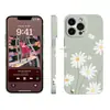 Diseño floral simple y relajante de margaritas adecuado para Apple 18 Pro Max, funda protectora anticaídas, se puede imprimir con logo