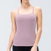 Oferta Especial Regata de Yoga Feminina com Bojos, Regata Esportiva Dupla Face Nude-Feel Amigável à Pele, Camisola Fitness 02108