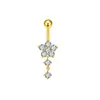 Ventas Directas de Fábrica Flor de Zirconia Incrustada en Cobre Moda Pétalo Comercio Electrónico Transfronterizo Más Vendido Joyería para Perforaciones Anillo para el Ombligo Clavo para el Ombligo
