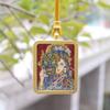 Minério de Cinábrio do Tibete Thangka Dourado Colorido Zaji Vida Passada Esta Vida Pingente Colar Buda Thangka Cartão de Buda