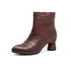 Jiezhou Colección Otoño 2026: Elegantes y versátiles botines Chelsea de mujer estilo británico con punta fina y tacón alto, hechos de piel de flor
