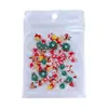 Desenho Animado de Natal Decorações 3D para Unhas Árvore de Natal Velho Rena Guirlanda Sinos Acessórios de Resina para DIY de Natal