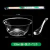 Juego de cuenco y cuchara de cristal desechable, cuenco transparente de plástico engrosado para postre y sopa, vajilla para banquetes y uso doméstico, cuenco para llevar