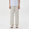 Verão 2026 Novo High Street Simples Versátil Cordão Solto Off-White Reto Calça Casual Cintura Média Em Estoque