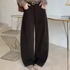 Pantalones de Pierna Ancha Irregulares de Mezcla de Lana de Moda para Mujer 2026 Otoño/Invierno Nuevos Pantalones Largos Adelgazantes de Cintura Alta con Caída Versátiles Pantalones Casuales