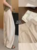 ¡Pantalones de Lino de Lujo! Dos Versiones con Sarga de Alta Proporción Tencel Lino y Costuras Laterales Dobles, Pantalones Casuales, Nuevo Estilo de Verano 126