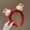 Diadema de Fresa Oso Felpa para Lavar la Cara Maquillaje Diadema Estilo Coreano Tocado Accesorios para el Cabello Lindos para Niñas Transfronterizos