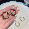 Pendientes de Semicírculo de Lujo Ligero de Nicho, Modernos y Versátiles, Pendientes de Cadena en Forma de C Estilo Popular de Influencer