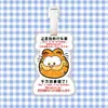 Etiqueta de bagagem de gato Garfield, pingente de mochila, corrente para pendurar, decoração, mercadoria de fã e acessórios