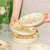 Prato Fundo Cor Creme Estilo Francês de Palha, Prato Estilo Ocidental, Prato para Massa, Prato para Salada de Frutas, Prato Doméstico, Prato de Alto Valor