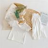 Ropa Infantil Coreana Verano 2024 Conjunto de Ropa de Casa Infantil Camiseta de Bebé Pantalones de Siete Puntos Conjunto de Dos Piezas Atuendo para Hermano y Hermana