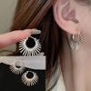 Aretes de Diseño de Aleación Galvanizada, Metal Redondo Hip-Hop Línea Irregular Puños para la Oreja para Mujeres, Accesorios para la Oreja que no se Decoloran
