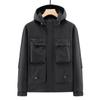 Chaqueta de trabajo con capucha de otoño para hombre, impermeable, para exteriores, a la moda, resistente al viento, con logotipo impreso personalizado.