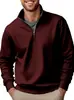 Blusas Masculinas Transfronteiriças Outono e Inverno Moda Casual Moletons Cor Sólida Versátil Gola Alta Tops com Zíper