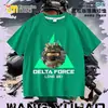 Nueva Camiseta Delta Force Weilong Rosa Rojo Comedor de Oro Lobo para Niños, Manga Corta Estudiante Holgada Superior Moderna