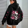Ropa Femenina Europea y Americana 2026 Sitio Independiente de Amazon Otoño/Invierno Moda Casual Sudadera con Capucha y Estampado Holgada con Cordón Ropa para Mujer