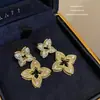 Collar de Flor Hueca con Diamante de Zirconio Chapado en Oro Real Moda Europea y Americana Elegante Cadena de Lana Lujo Ligero Collar de Alta Calidad