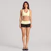 Conjunto de Ropa de Yoga Transfronterizo, Sujetador Deportivo de Espalda Cruzada a Prueba de Impactos, Bloque de Color, Cintura Alta, Secado Rápido, Conjunto de Fitness para Correr al Aire Libre