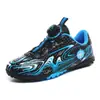 Zapatos de fútbol con clavos rotos para niños, zapatillas de entrenamiento con botones giratorios para exteriores, zapatillas deportivas bajas con velcro para estudiantes de primaria y secundaria