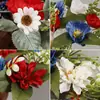 Porta-Velas Flor de Margarida Artificial para Dia da Independência Transfronteiriço Anel de Vela Decoração de Mesa de Jantar em Casa Festa de Feriado Ornamento