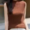 Camisole de Lã Sem Costura Pronta para Usar de Uma Alça Feminina Nova Roupa Íntima Outono e Inverno Novo Tricô Gola Alta Meia para Usar por Baixo