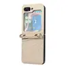 Funda de Cuero Plegable con Relieve para Teléfono Móvil Samsung Zflip7Fe R20 Crossbody Z Flip6/5/4/3