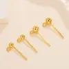 Plata Lisa 925 con Aros de Frijol Pendientes Chapados en Oro Real Bolas Pendientes Accesorios de Joyería de Plata DIY Materiales al por Mayor