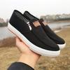 Primavera Nuevos Zapatos de Lona para Hombre Suela Blanda Zapatos de Tela de Pekín Antiguos Zapatos de Moda sin Cordones Zapatos Transpirables Zapatos Negros para Hombre