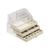 Caja joyero de tres cajones con flocado multifuncional, rejilla para joyas de gran capacidad, expositor para pendientes, aretes, collar