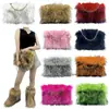 Bolsos de Mujer de Comercio Exterior Transfronterizo Europeo y Americano Bolso de Mano Clutch Bolso de Mano Retro de Amazon Bolso de Mano de Piel Esponjoso de Gran Capacidad