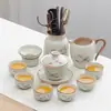 Lujo Ligero de Gama Alta Horno Ru Juego de Té Kung Fu para el Hogar Cerámica China Tetera Taza de Té Bandeja de Té Pequeña Juego de Regalo