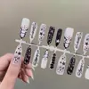 Armadura Usável Dinastia Tang Estilo Punk Céu Estrelado Gótico Unhas Prontas Adesivos de Arte para Unhas Removíveis Pontas de Unhas Postiças Unha