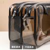 Bolsa de Natação em PVC de Camada Dupla com Separação Úmido e Seco, Compartimentos Espessados, Necessaire Transparente, Bolsa Impermeável para Banho e Fitness, Bolsa de Maquiagem