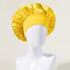 Comercio Exterior Más Vendido Gorro de Noche Elástico de Ala Ancha Popular Europeo y Americano Sombrero Redondo de Satén Sombrero para el Cuidado del Cabello para Mujeres Venta Directa de Fábrica