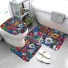 Alfombrillas de Baño Transfronterizas, Alfombrillas Antideslizantes de Franela de Alta Gama para Inodoro y Lavabo, Juego de Tres Piezas, Alfombrillas Absorbentes para Baño
