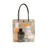 Bolsa de Regalo al por Mayor Bolso de Mano de PVC Bolso de Mano de Plástico Transparente Bolsa de Almacenamiento para Té de Leche Cosméticos Dulces de Boda Personalización