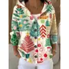 Cárdigan Sudadera con Capucha y Botones Estampado Floral Retro Transfronterizo Europeo y Americano para Mujer, Holgado, Casual, Manga Larga, Prenda Exterior