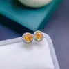 Brincos Fanta Puros Naturais Roxo Sonhador Misterioso 5*5mm Prata Esterlina S925 de Alto Padrão Incrustado Venda Direta de Fábrica Fornecimento ao Vivo