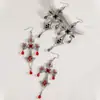 Pendientes largos de borla de cadena con forma de gota de agua, cruz exagerada, estilo gótico europeo y americano, pendientes de nicho con tallado de corte vintage