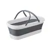 Cubo para Mopa con Asa, Plegable para Almacenamiento que Ahorra Espacio, Cubo Rectangular para Mopa con Ruedas Integradas, Cubo de Plástico Engrosado