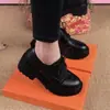 Mocasines populares de suela gruesa para aumentar la altura, nuevo modelo de otoño 2026, con cordones, punta redonda, ligeros, estilo británico, corte profundo, casuales, para mujer
