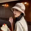 Nuevo Sombrero de Pescador con Protección Solar para Primavera y Verano para Mujer, Combinación de Colores Japonesa, Elegante, Protección UV, Para Viajes y Exteriores, Sombrero de Pescador Versátil