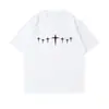 Camiseta de seda de leite de verão casual americana estampada de manga curta para homens, top de verão solto com gola redonda