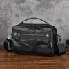 Bolso de Hombre de Cuero Genuino a la Moda, Bolso de Mano para Hombre, Bolso de Hombro, Bolso Bandolera Vintage de Grano Manual Curtido Vegetal, Bolso Bandolera de Cuero Vacuno Genuino para Hombre