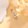 Anillo de cruz con circonita moda blogger europea y americana diseño hueco de cruz con diamante redondo anillo de diseño de combinación apilable