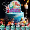 Decoraciones para Pasteles de Cumpleaños Transfronterizas Suministros de Decoración para Fiestas de Cumpleaños de Niñas Princesas Sirenas