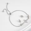 Cuentas redondas sólidas de doble círculo de acero inoxidable, accesorios de joyería para hacer collares y pulseras, material de accesorios de cuentas de conexión de moda